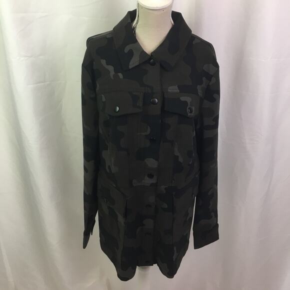 G.I.L.I. Camo Printed Anorak Jacket Black Brown XS - Picture 1 of 15